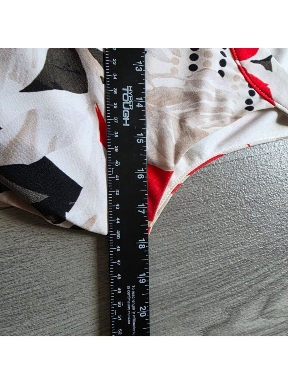 Calvin Klein Floral Print Maxi Dress With Gold Ring Detail Red/Black/White Med. - Picture 5 of 6